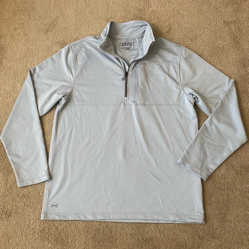 IZOD Gray Quarter‑Zip Pullover Jacket for Men Size Medium